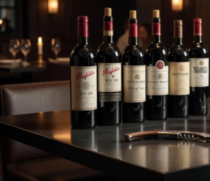 Curated selection of wines displayed at Suited and Seared